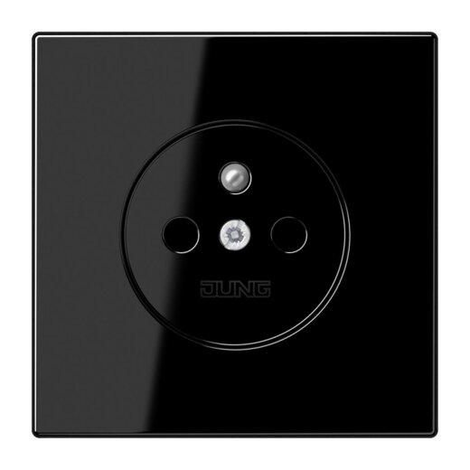 Jung Steckdose, französisch/belgisches System, 16 A 250 V ~, ohne Krallen, SAFETY+, Duroplast, Serie LS, schwarz LS1520FKISW