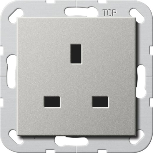 Gira Steckdose SCHUKO 0277660 BS 13A 250V Sys. 55 Edelstahl 2776600