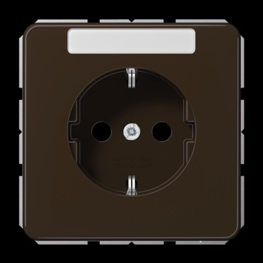Jung SCHUKO Steckdose, 16 A 250 V ~, mit Schriftfeld, Thermoplast, Serie CD, braun CD1520BFNABR