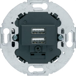 Berker USB-Ladesteckdose 230V 2fach 3.0A Tragring rund...