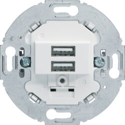 Berker USB-Ladesteckdose 230V 2fach 3.0A Tragring rund...