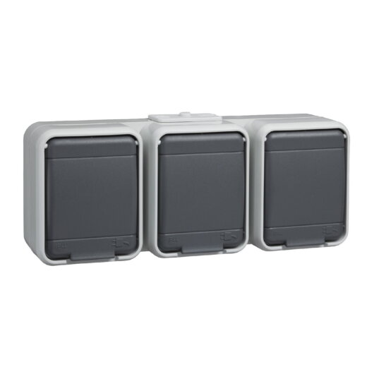 ELSO Steckdose 455809 3f. 16A waager. licht/basaltgrau