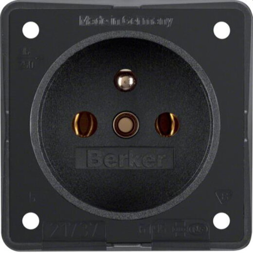 Berker Steckdose 9619505 mit SCHUKO-Stift schwarz matt 9619505