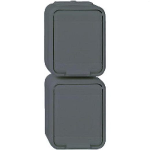 ELSO Steckdose ELG445419 2f. 16A senkr. licht/basaltgr.