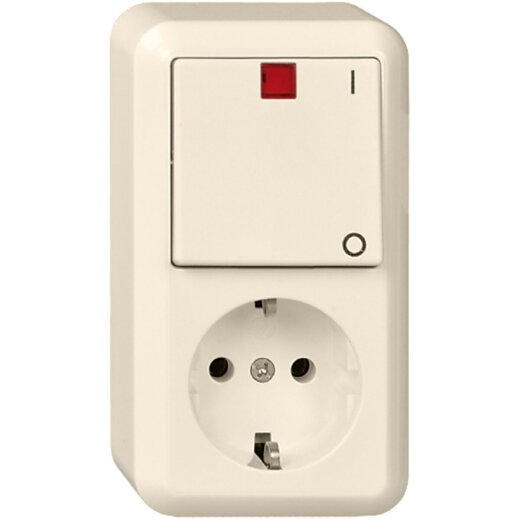 ELSO AP-Kombi-Kontroll-Ausschalter 388204 10/16A CONTURA reinweiß