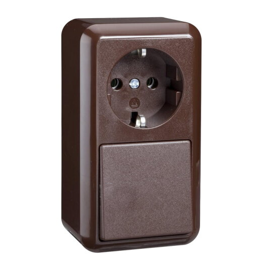 ELSO AP-Kombi-Universalschalter 388602 10/16A CONTURA braun
