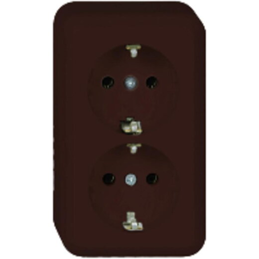 ELSO AP-Steckdose 395402 2fach 16A CONTURA braun