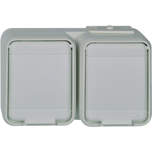 ELSO Steckdose 445459 2f. 16A waager. licht/basaltgrau