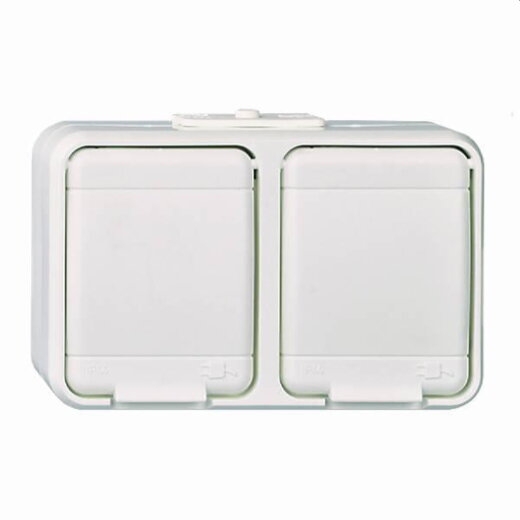 ELSO Steckdose 445404 2f. 16A waagerecht AquaTop rw