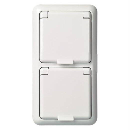 ELSO Steckdose 235414 2fach 16A FASHION IP44 reinweiß