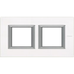 Bticino Rahmen 2fach horizontal white glass