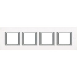 Bticino Rahmen 4fach horizontal white glass