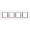 Bticino Rahmen 4fach horizontal white glass