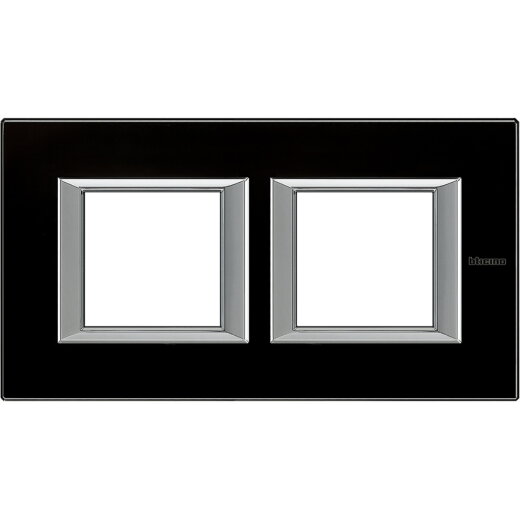 Bticino Rahmen 2fach horiz. Glas schwarz