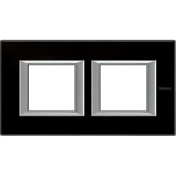 Bticino Rahmen 2fach horiz. Glas schwarz