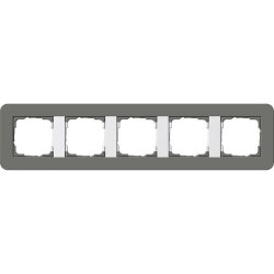 Gira Rahmen 0215413 5fach E3 Dunkelgrau/Reinweiss 0215413