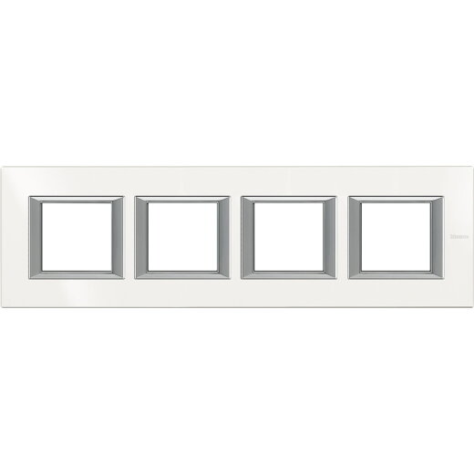 Bticino Rahmen HA4802M4HHD weiss alu