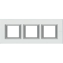 Bticino Rahmen HA4802M3HVKA 3fach horiz. Glas Kristall