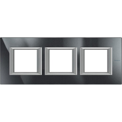 Bticino Rahmen HA4802M3HHS 3fach BLACK ALU horizontal