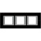 Bticino Rahmen HA4802M3HVNN 3fach horizontal Glas sw