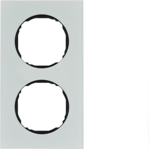 Berker Rahmen 10122609 2fach flach R.8 Glas polarweiß 10122609