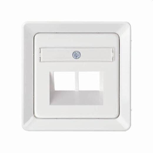 ELSO Zentralplatte 206534  2xRJ45 mit Schriftfeld reinweiß