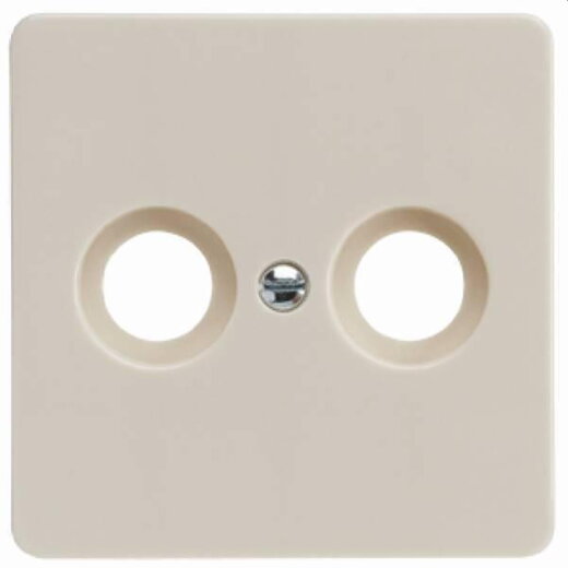 ELSO Zentralplatte 503610 Antennensteckd. 2Loch perlweiß