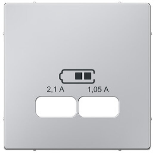 Merten Zentralplatte USB-Ladestationeins. aluminium