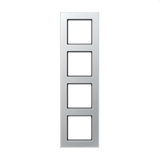 Jung Rahmen 4fach, Thermoplast lackiert, A 550, aluminium A5584BFAL