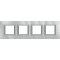 Bticino Rahmen HA4802M4HHC 4fach GREY ALU horizontal