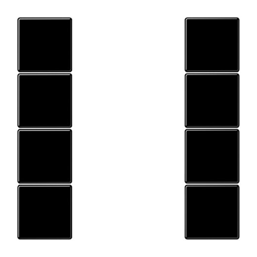 Jung Tastensatz 4fach, F50, Serie LS, schwarz LS504TSASW