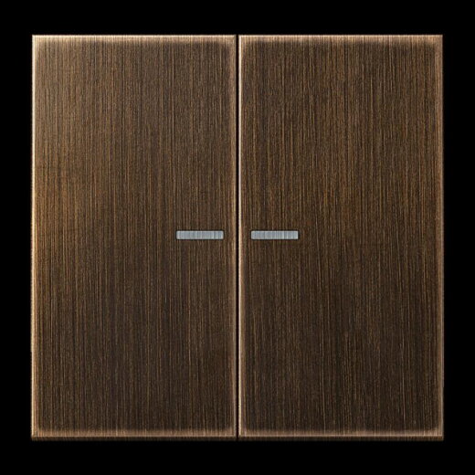 Jung Wippe 2fach mit Lichtleiter, Messing, Serie LS, Messing antik ME2995KO5AT