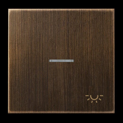 Jung Wippe 1fach mit Lichtleiter, Symbol Licht, Messing, Serie LS, Messing antik ME2990KO5LAT