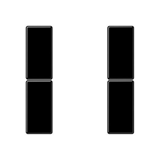 Jung Tastensatz 2fach, F50, Serie A, schwarz A502TSASW