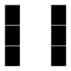 Jung Tastensatz 3fach, F50, Serie LS, schwarz LS503TSASW
