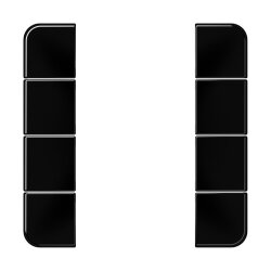 Jung Tastensatz 4fach, F50, Serie CD, schwarz CD504TSASW