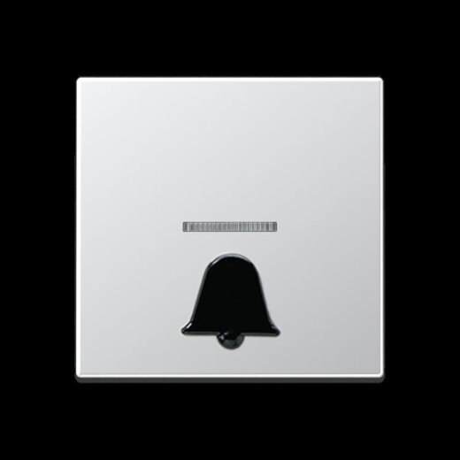 Jung Wippe 1fach mit Lichtleiter, mit abtastbarem Symbol Klingel, Serie A, aluminium A590K1KOAL