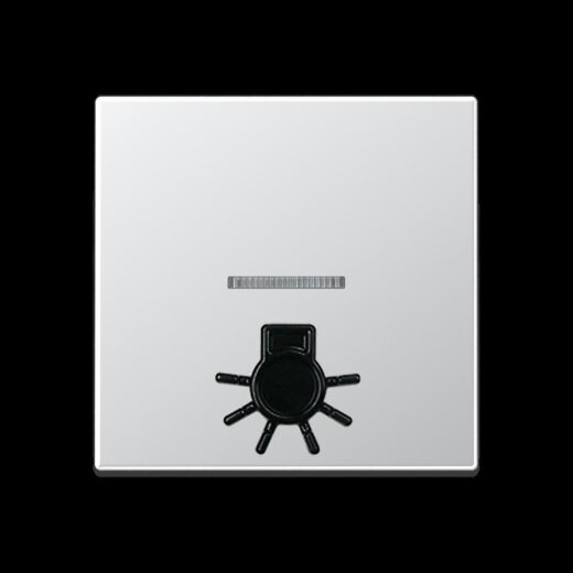 Jung Wippe 1fach mit Lichtleiter, mit abtastbarem Symbol Licht, Serie A, aluminium A590L1KOAL