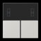 Jung Tastensatz 3fach, F40 Raumcontroller, Serie LS, lichtgrau LS4093TSALG