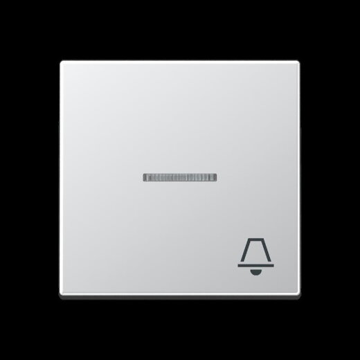 Jung Wippe 1fach mit Lichtleiter, Symbol Klingel, Serie A, aluminium A590KO5KAL