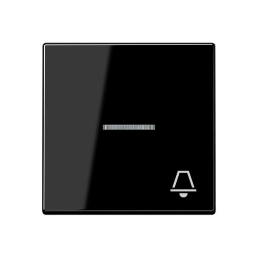 Jung Wippe 1fach mit Lichtleiter, Symbol Klingel, Duroplast, Serie A, schwarz A590KO5KSW