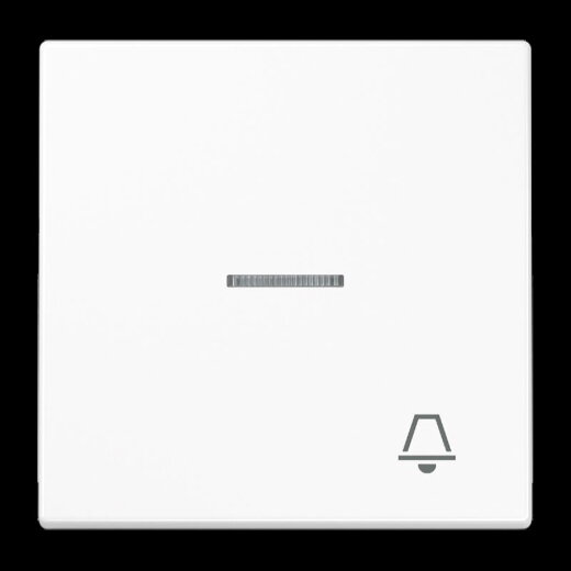 Jung Wippe 1fach mit Lichtleiter, Symbol Klingel, Duroplast, Serie LS, alpinweiß LS990KO5KWW