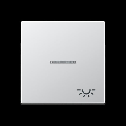 Jung Wippe 1fach mit Lichtleiter, Symbol Licht, Serie A, aluminium A590KO5LAL