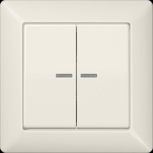 Jung Wippe 2fach mit Lichtleiter, mit Rahmen, Duroplast, Serie AS, weiß AS590-5KO5