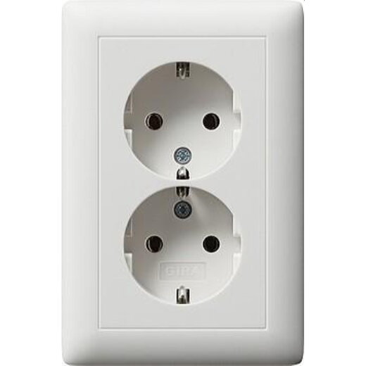 Gira SCHUKO-Doppel-Steckdose 078204 kompakt Standard 55 rw matt