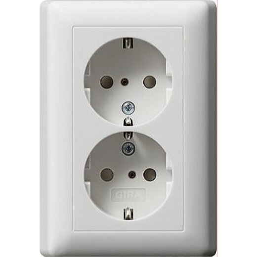 Gira SCHUKO-Doppel-Steckdose 078327 KS System 55 reinweiss matt