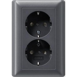 Gira SCHUKO-Doppel-Steckdose 078328 KS System 55 anthrazit