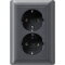 Gira SCHUKO-Doppel-Steckdose 078328 KS System 55 anthrazit