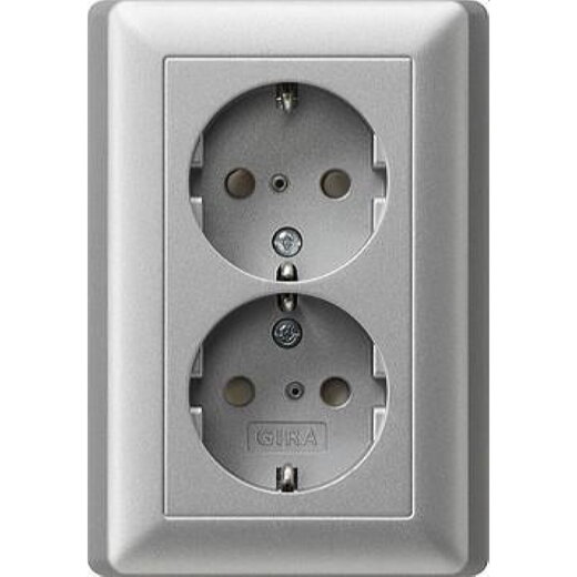 Gira SCHUKO-Doppel-Steckdose 078326 KS System 55 Farbe Alu