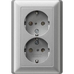 Gira SCHUKO-Doppel-Steckdose 078326 KS System 55 Farbe Alu